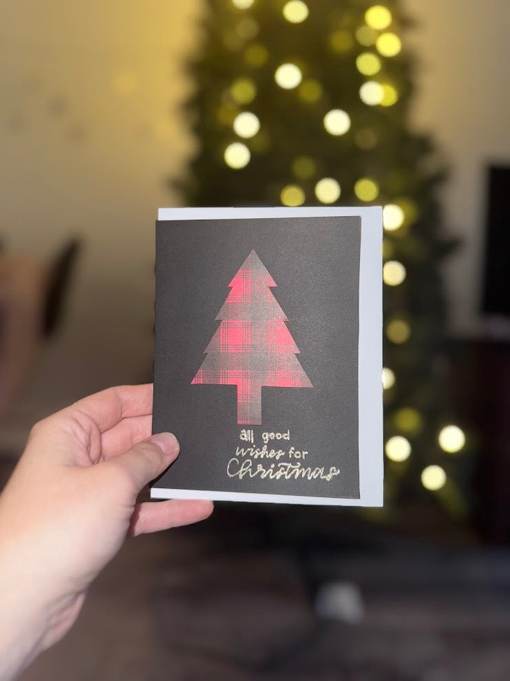 Christmas Wishes Greeting Card - Handmade