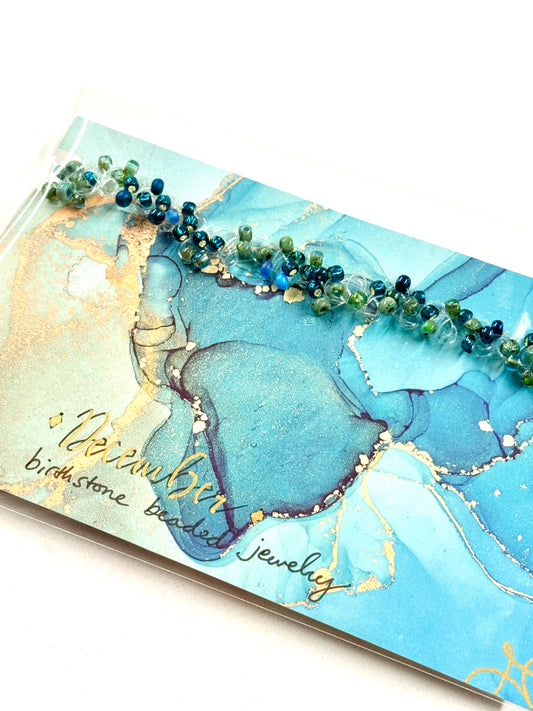 048 - December Birthstone Turquoise Twisted Beaded Multiwear Jewelry