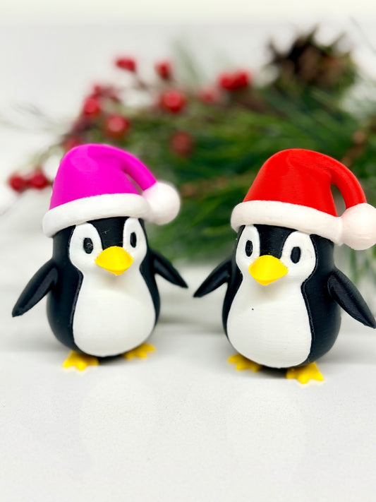044 - 3D Printed Christmas Penguin - Red