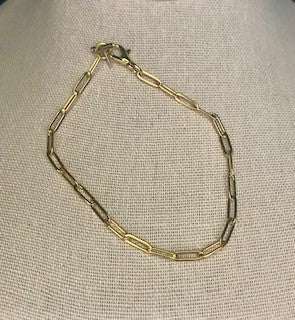 042 - Paperclip Chain Bracelet - Gold