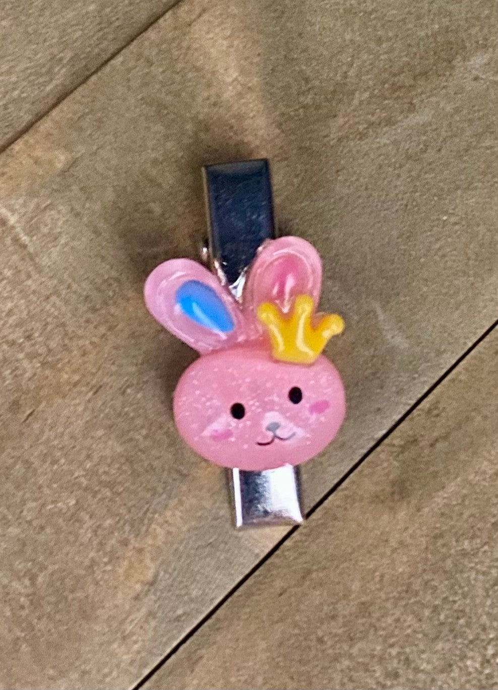 042 - Kids Pink Bunny Hair Clip