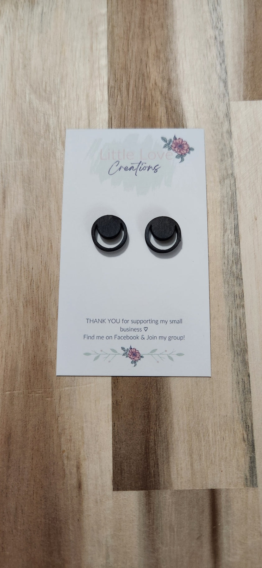 011 - Wooden Open Circle Stud Earrings