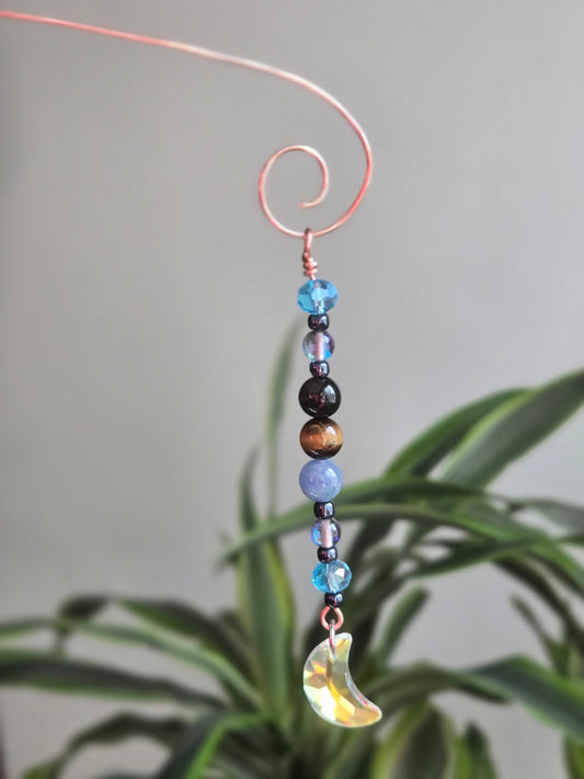 052 - Moon and Crystal Beaded Accessory