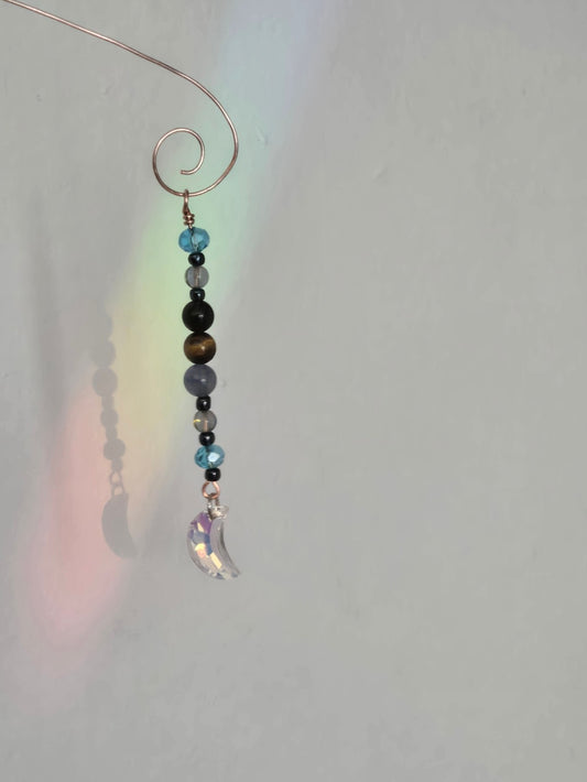 052 - Moon and Crystal Beaded Accessory