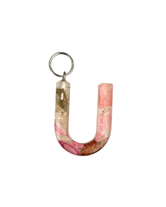 017 - Resin Letter "U" Charms for Keychains