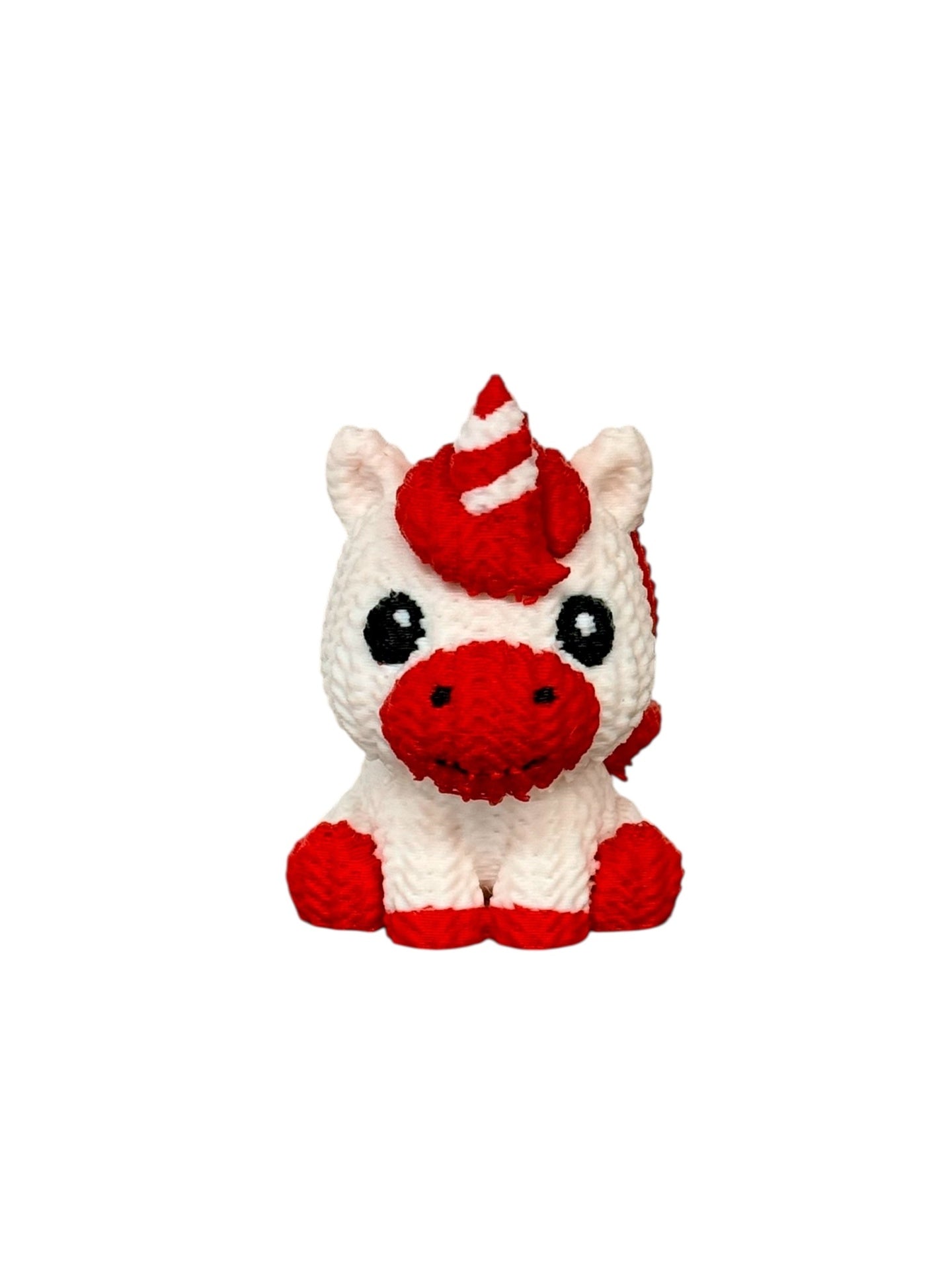 044 - 3D Printed Knitted Tiny Unicorn - Red
