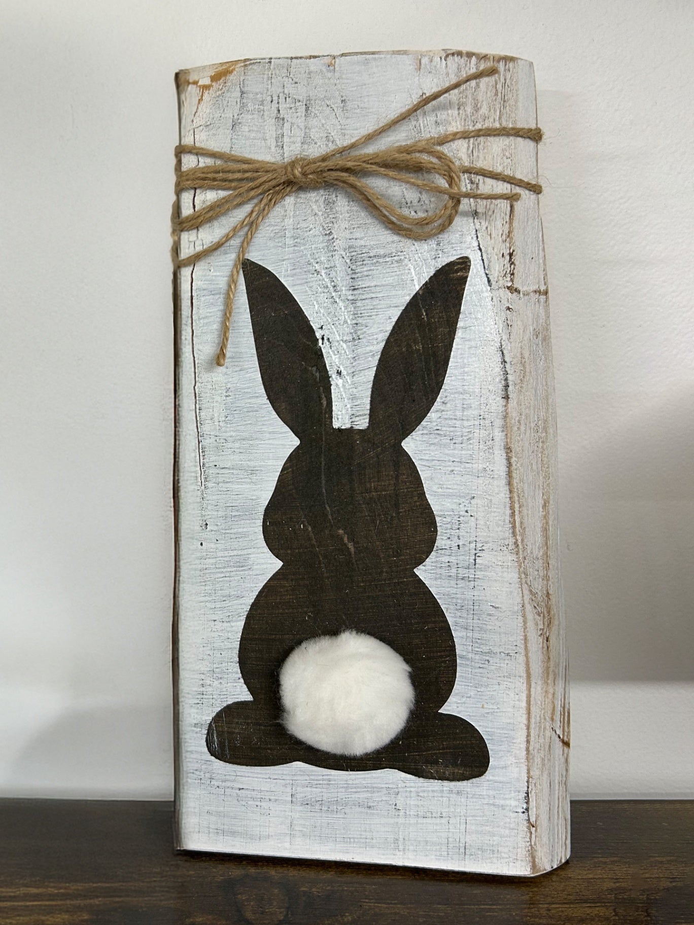 05 - Hoppy Easter Bunny Tail Wooden Sign