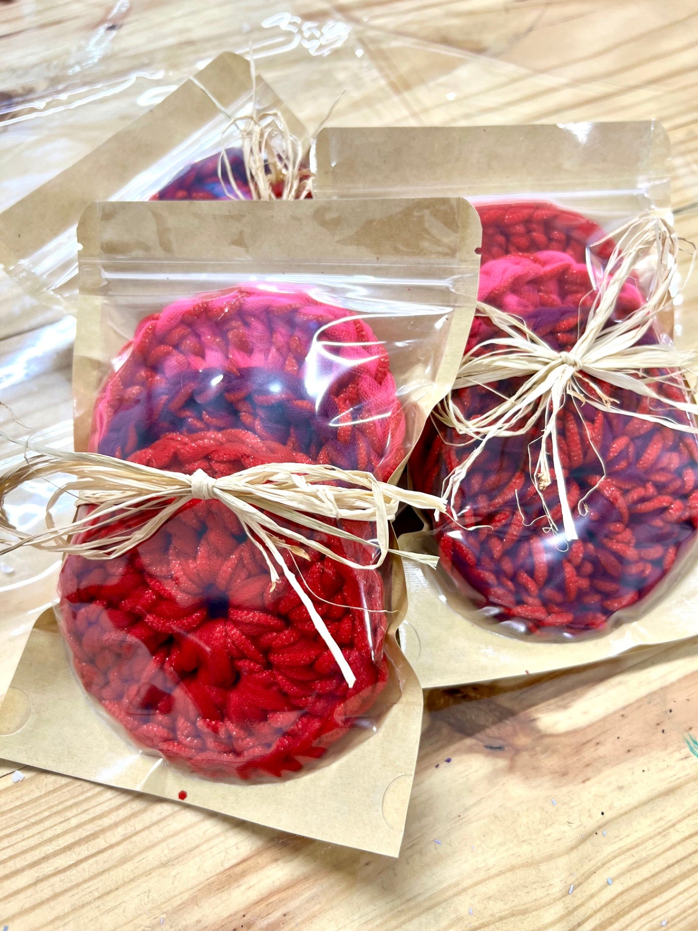 039 - Red Crochet Kitchen Scrubbie