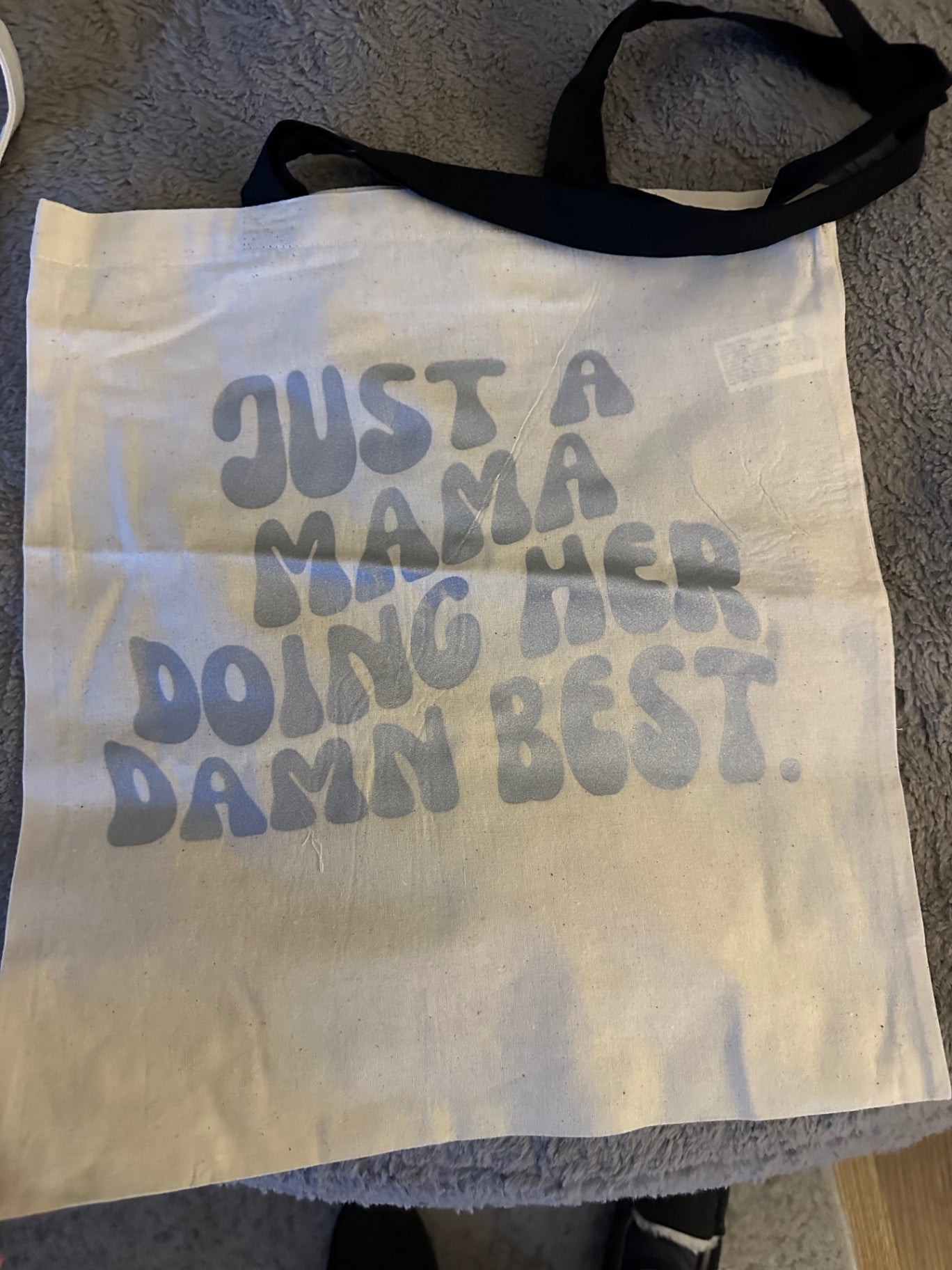 059 - "Just A Mama Doing Her Damn Best" Canvas Tote Bag
