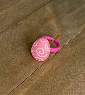 042 - Kids Pink Easter Egg Ring