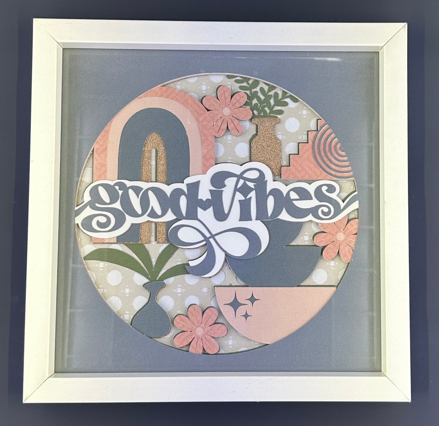 013 - Good Vibes Layered Paper Shadowbox