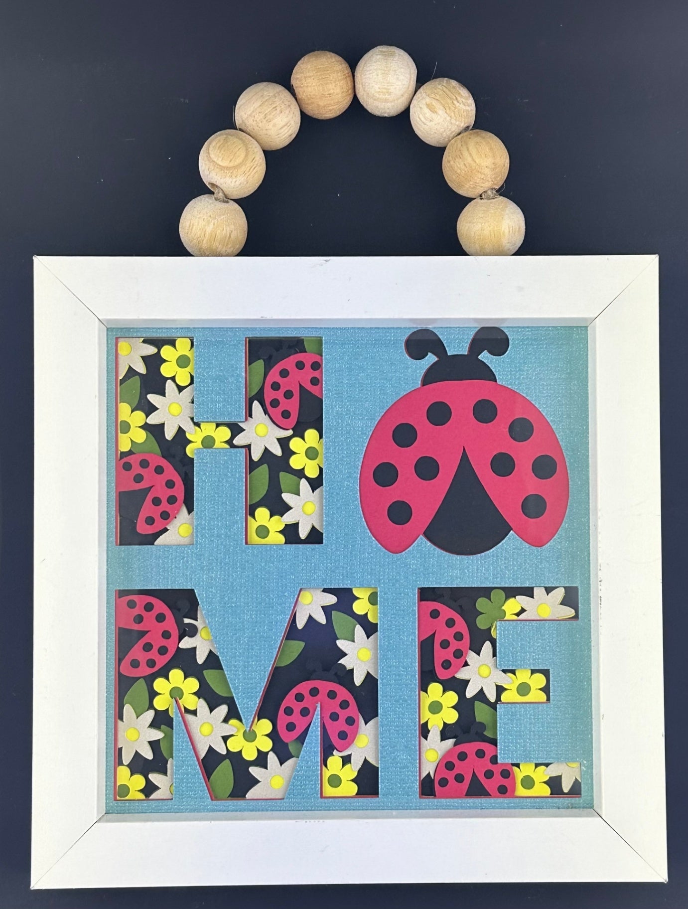 013 - Ladybug Home Mini Layered Paper Shadowbox Hanging Decor