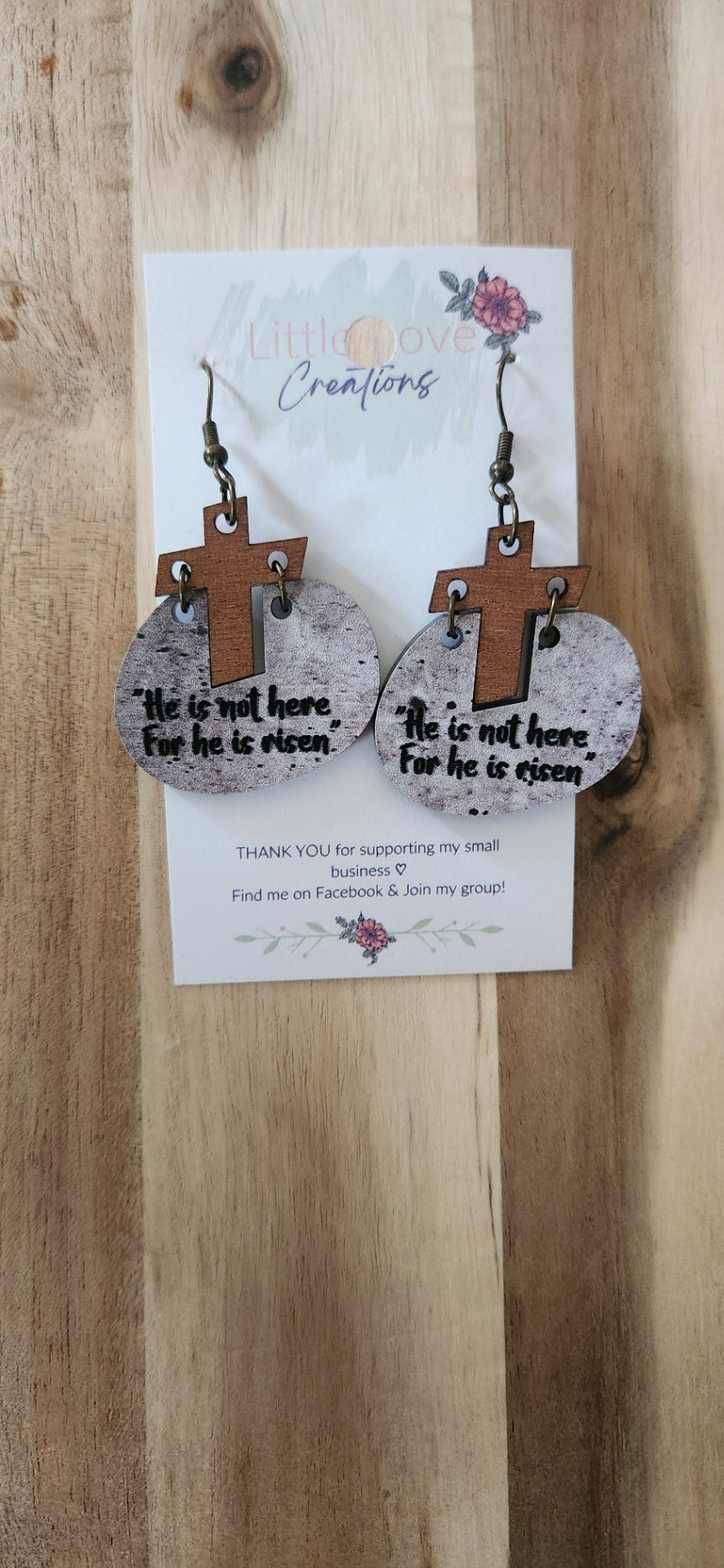 011 - "He is Risen" Easter Dangle Earrings