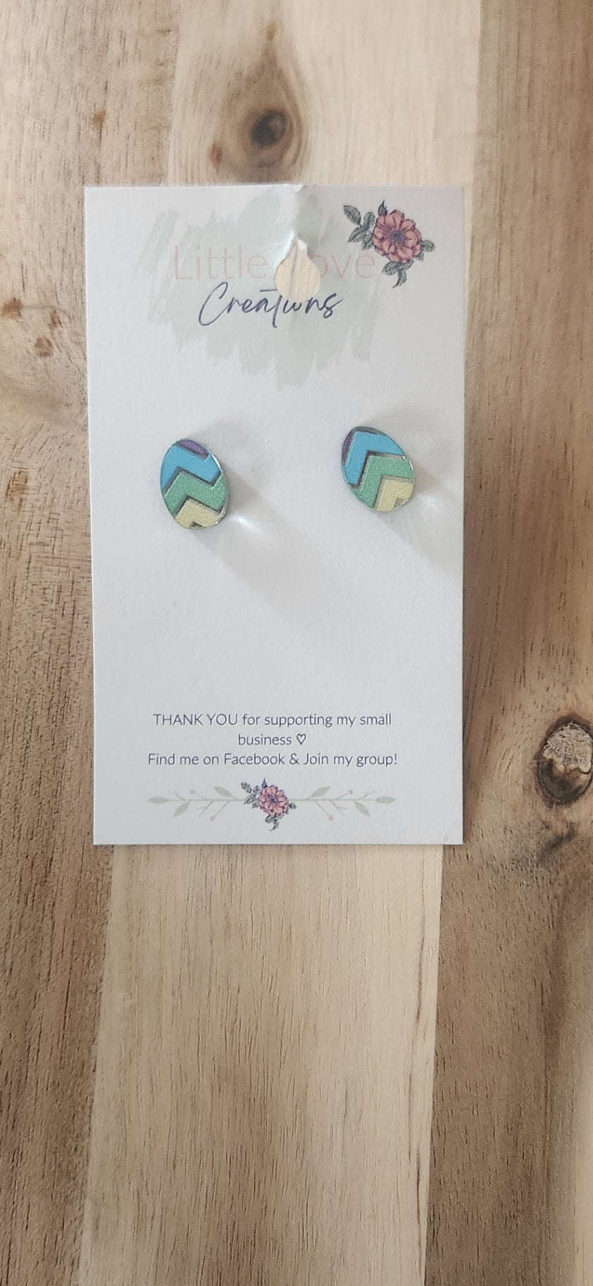 011 - Cheveron Easter Egg Acrylic Stud Earrings