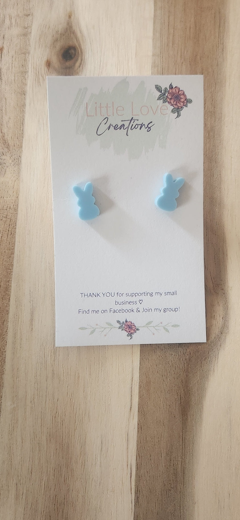 011 - Blue Peep Acrylic Stud Earrings