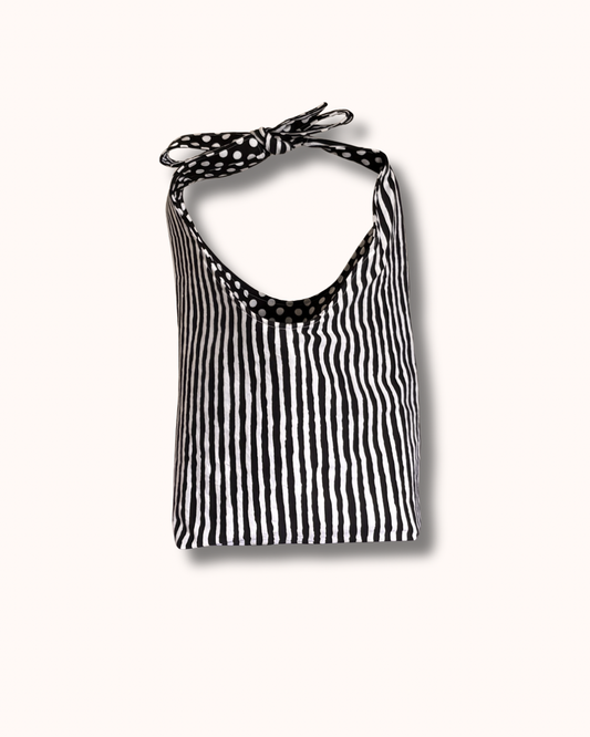 063 - Black and White Reversible Tote Bag