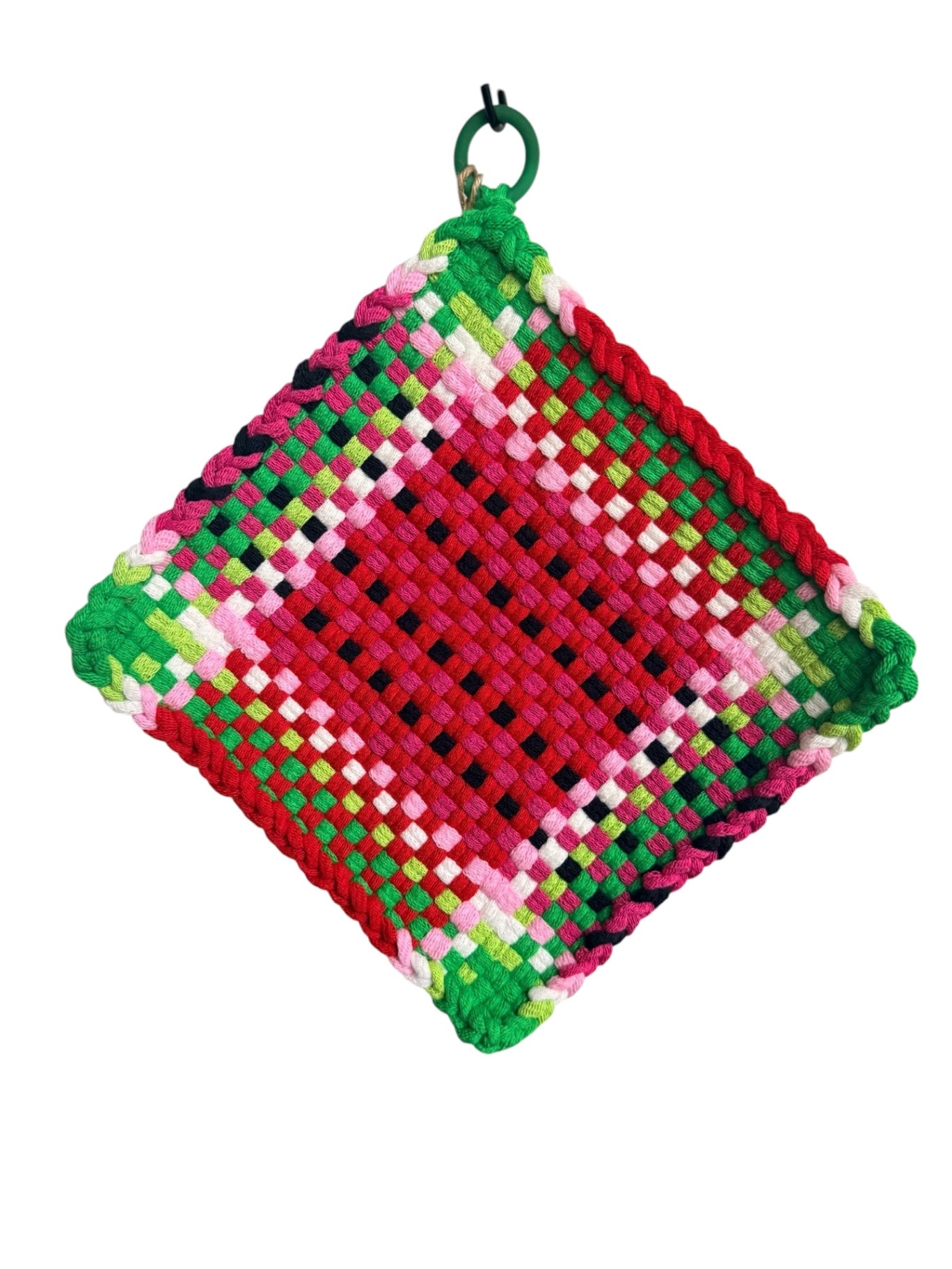 051 - Summer Melon Loom Woven Potholder