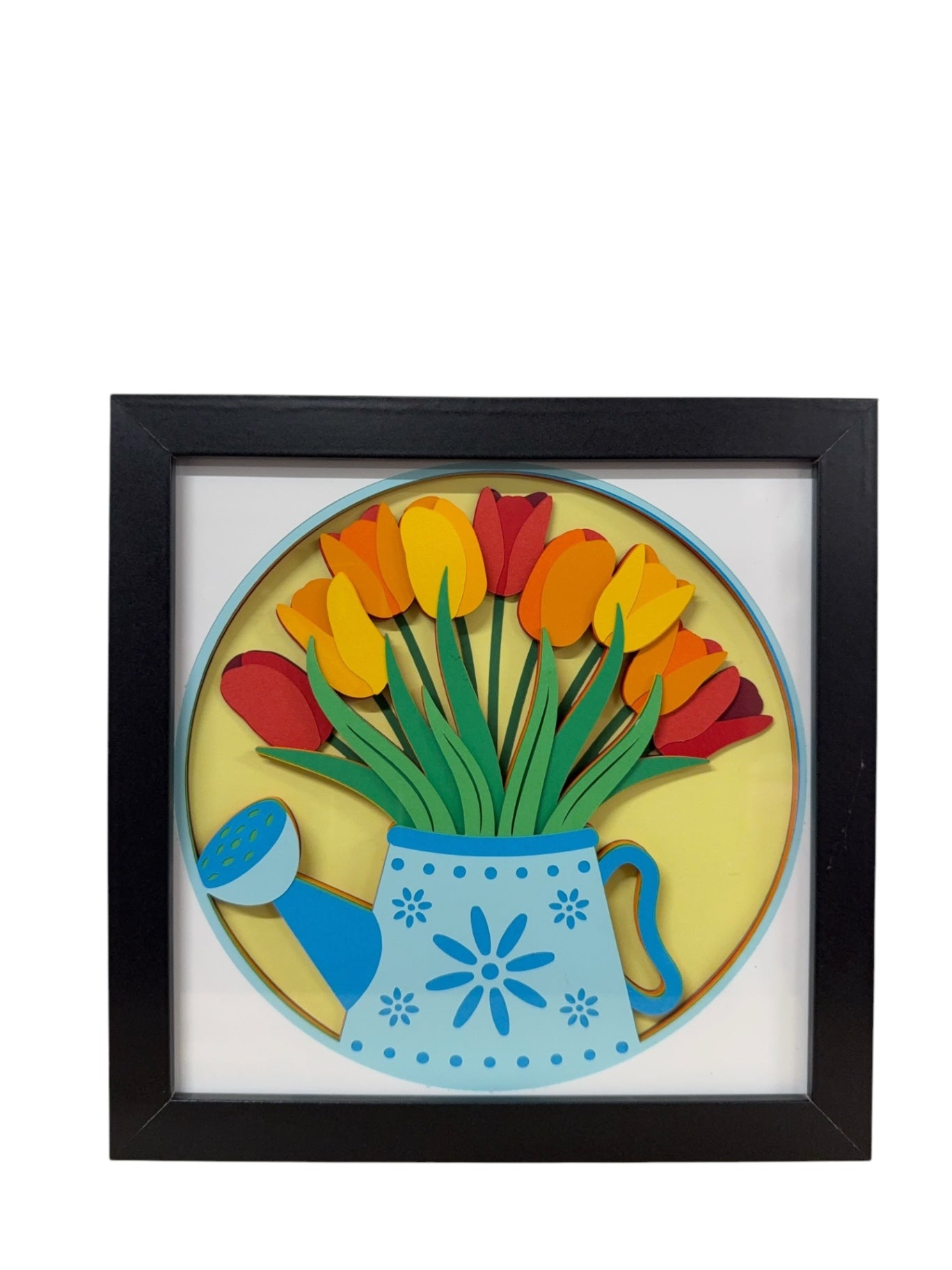 Watering Can of Tulips Shadowbox