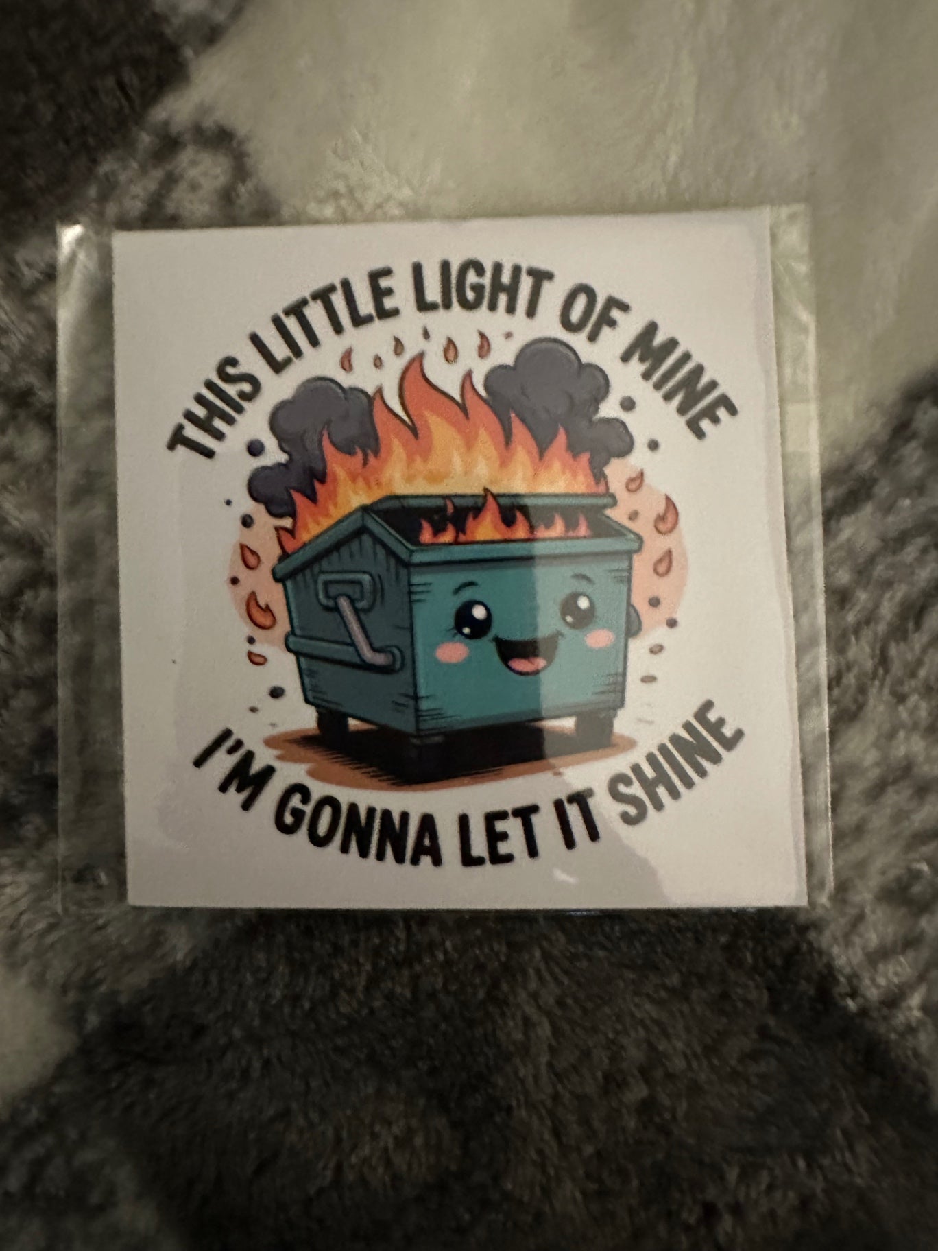 059 - Little Light of Mine Dumpster Fire Magnet