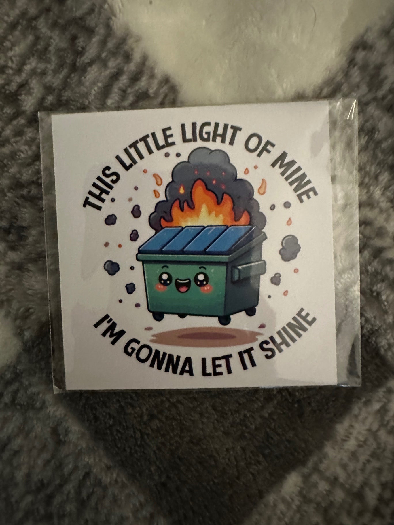 059 - Little Light of Mine Dumpster Fire Magnet