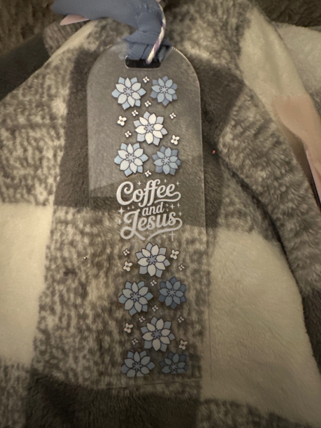 059 - Coffee and Jesus Acrylic Bookmark w/ Tassel