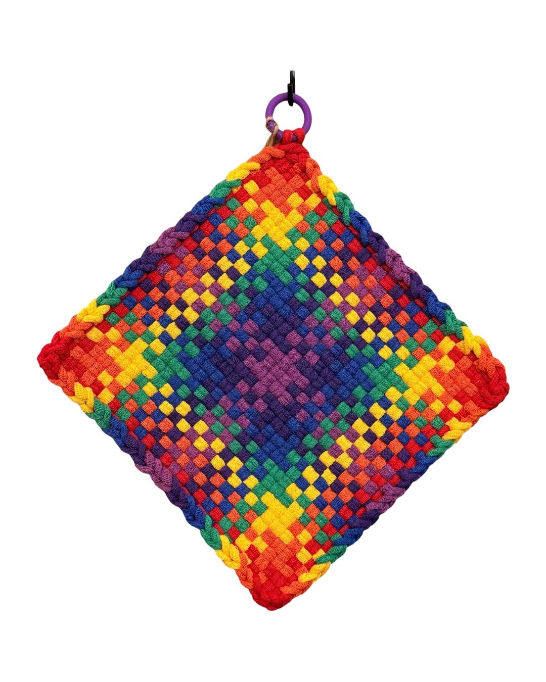 051 - Colors of Pride Loom Woven Potholder