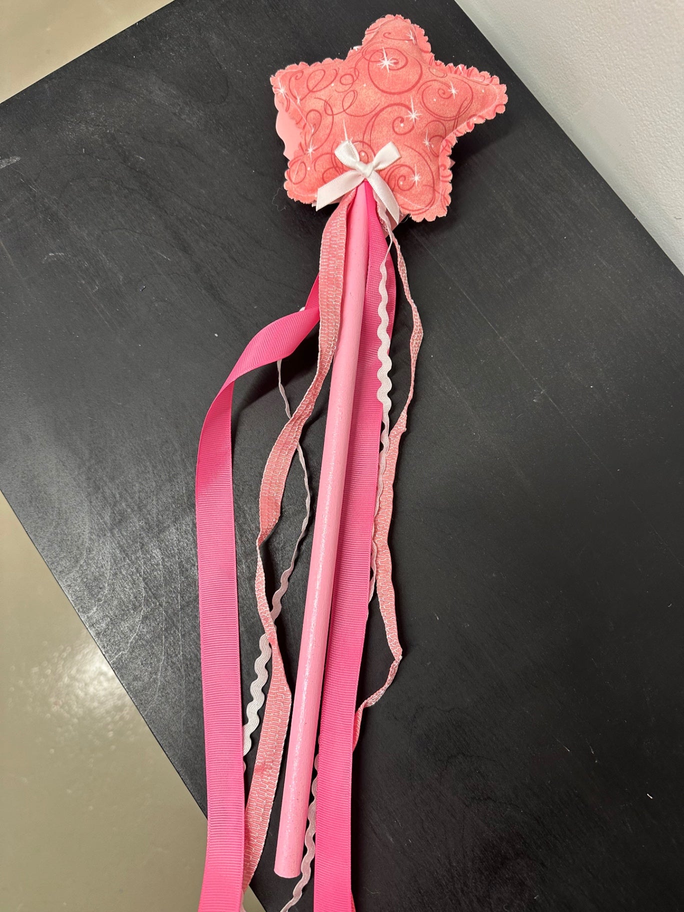 08 - Whimsical Pink Swirl Sewn Fairy Wand