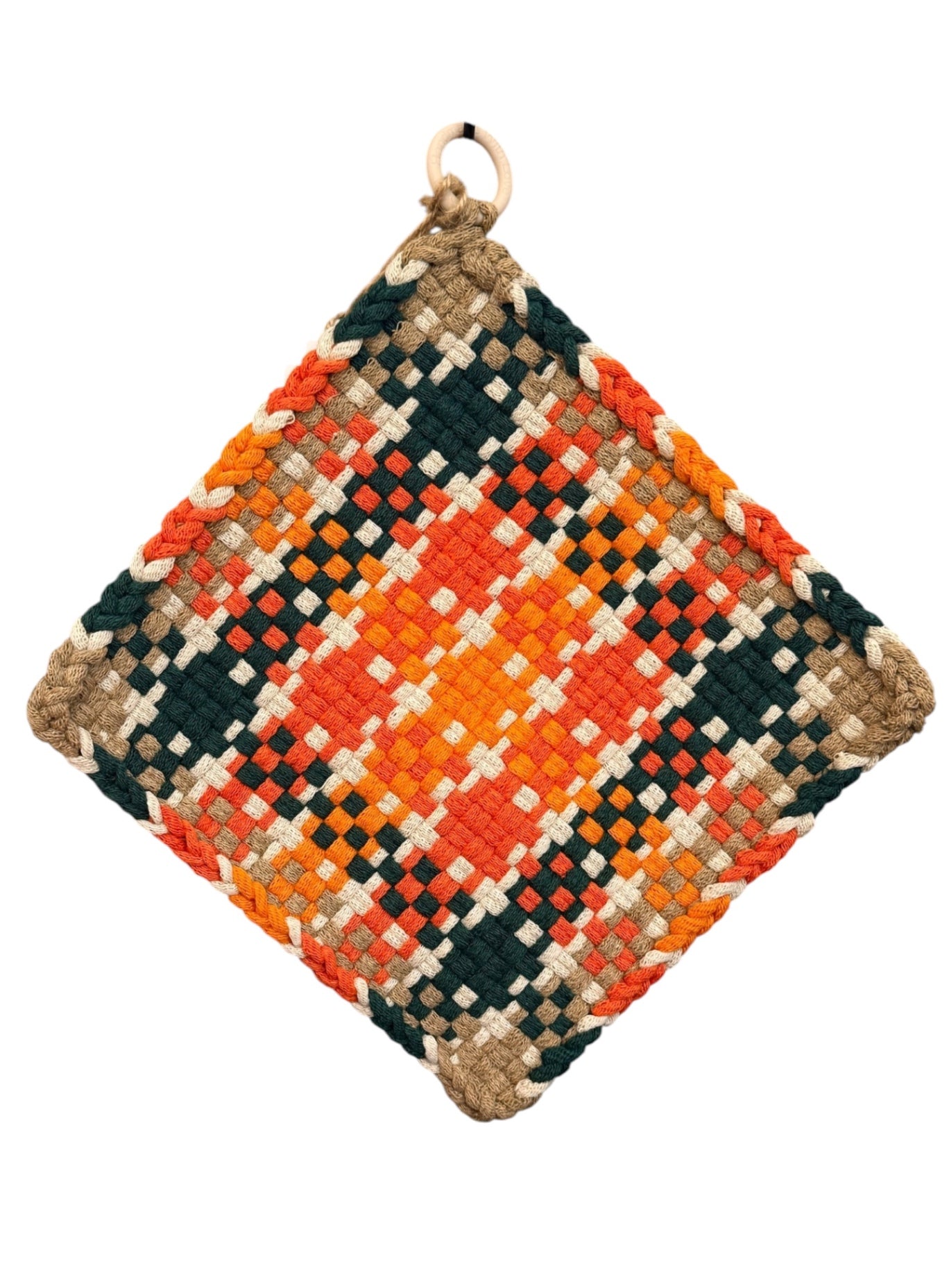 051 - Pumpkin Grove Loom Woven Potholder