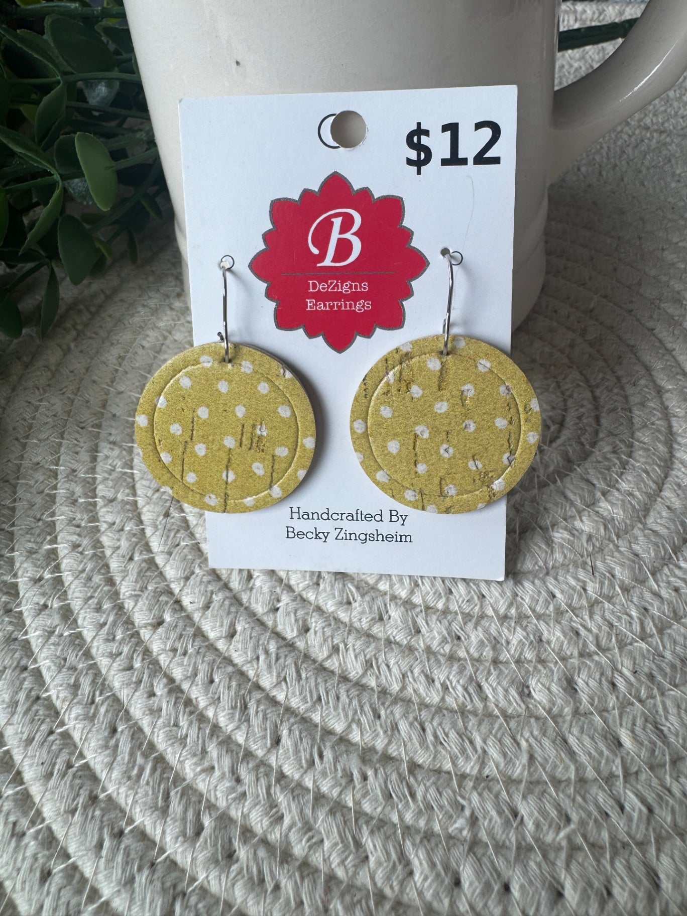 071 - The Golden Hour Round Cork Earrings
