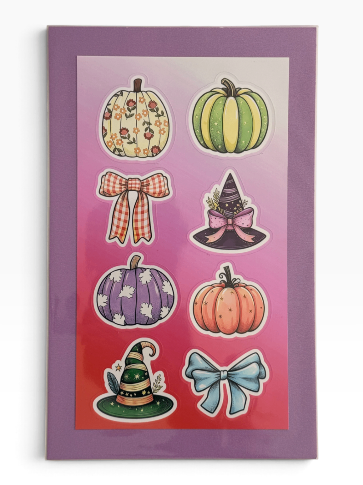 060 - Colorful Pumpkins & Witch Hats Sticker Sheet