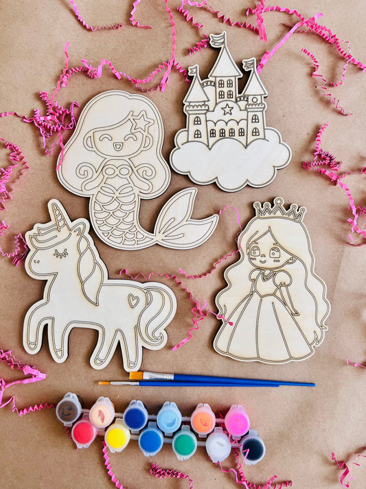 Laser Cut Engraved Wooden Fairytale Paint Kit | Craft Kits | Maxilyn House