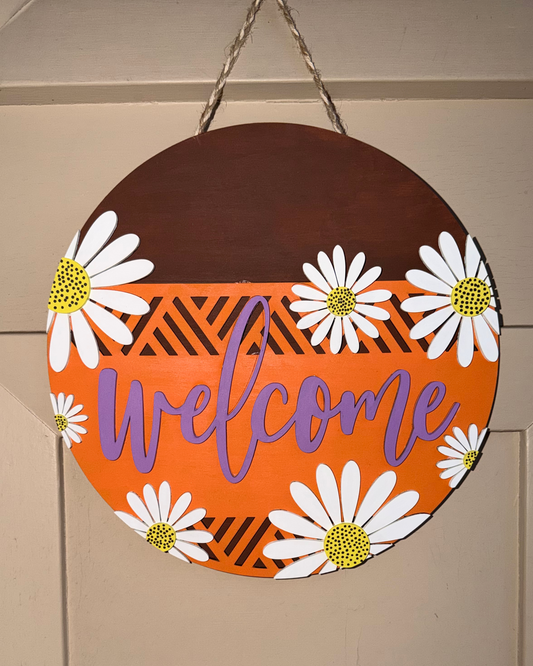 Welcome Daisy Round Sign | Creative Table Project