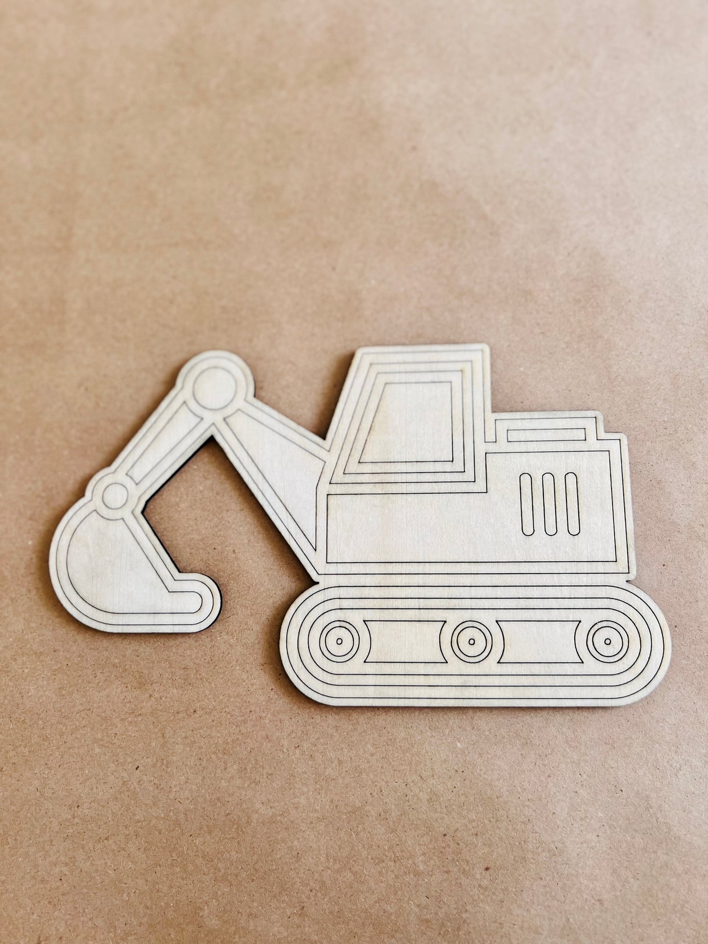 Laser Cut Engraved Wooden Construction Truck Paint Kit | Craft Kits | Maxilyn House