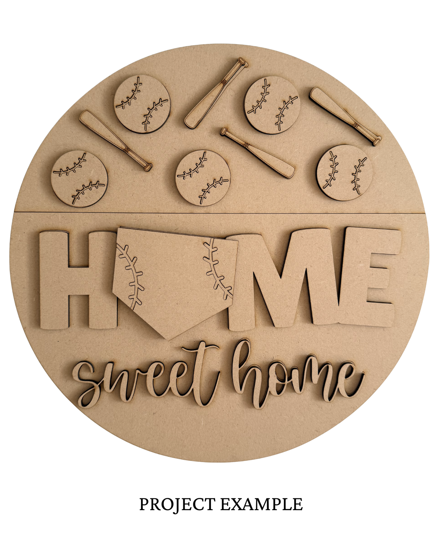 Home Sweet Home Baseball Round Door Sign | Creative Table Project