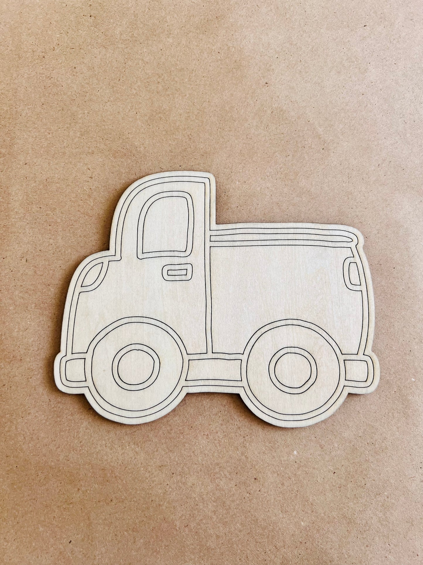 Laser Cut Engraved Wooden Construction Truck Paint Kit | Craft Kits | Maxilyn House
