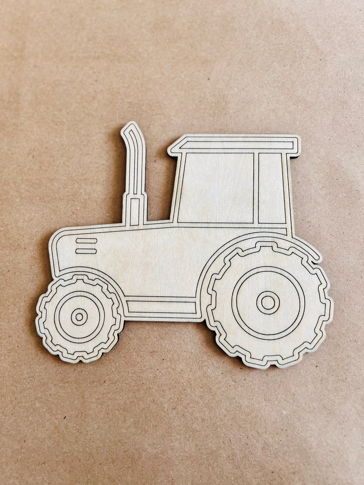 Laser Cut Engraved Wooden Construction Truck Paint Kit | Craft Kits | Maxilyn House