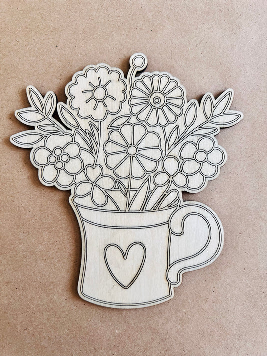 Laser Cut Engraved Wooden Spring Vibes Paint Kit | Craft Kits | Maxilyn House