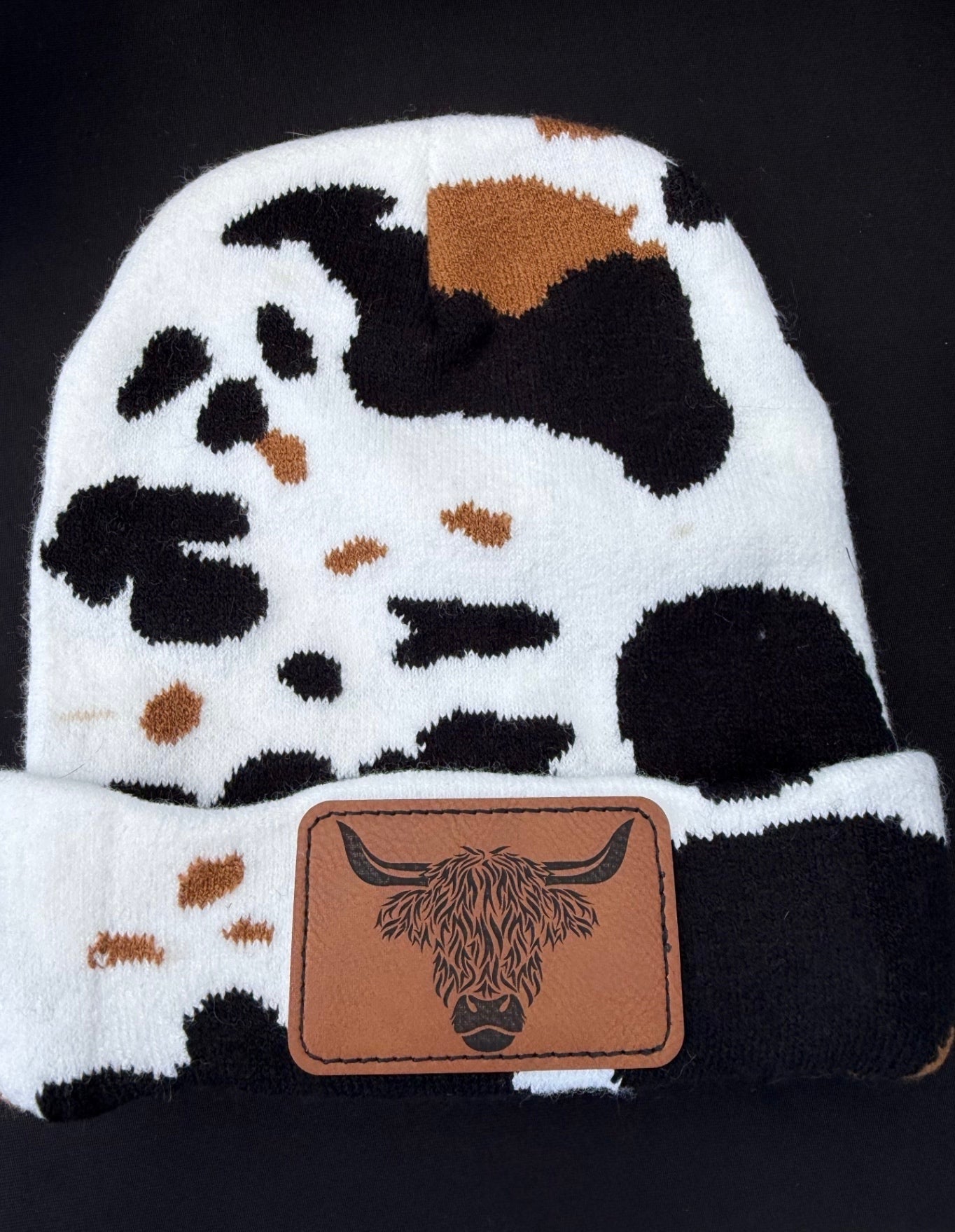 02 - Cow Head Cow Print Beanie