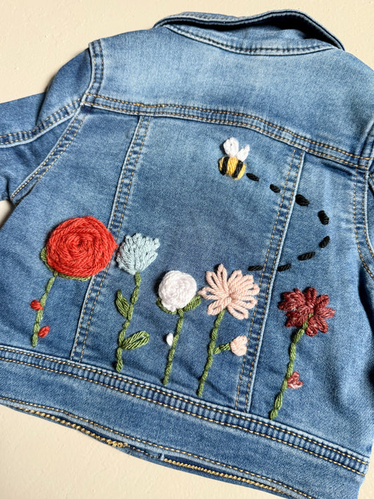 033 - Floral Embroidered Jean Jacket 18 Months