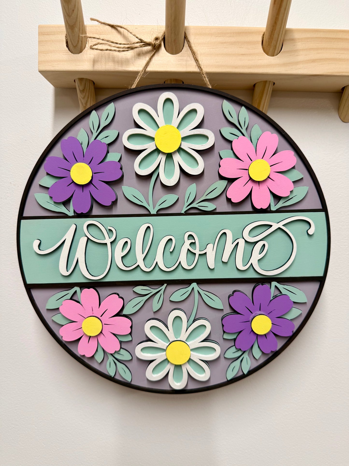 Welcome Floral Round Sign | Creative Table Project