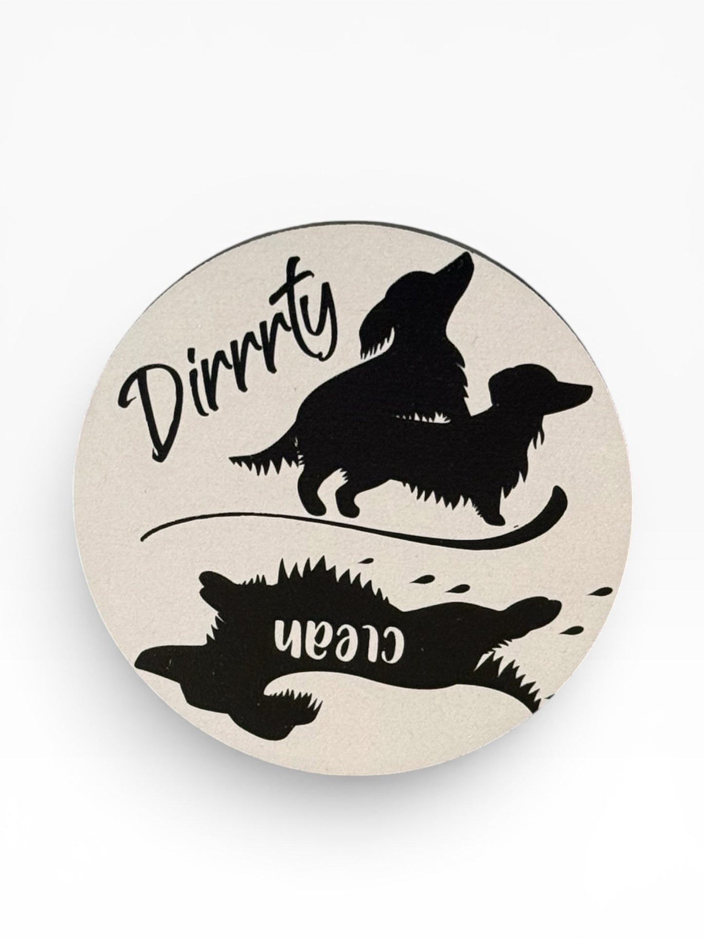 Naughty Weiner Dog Dirty Clean Dishwasher Magnet