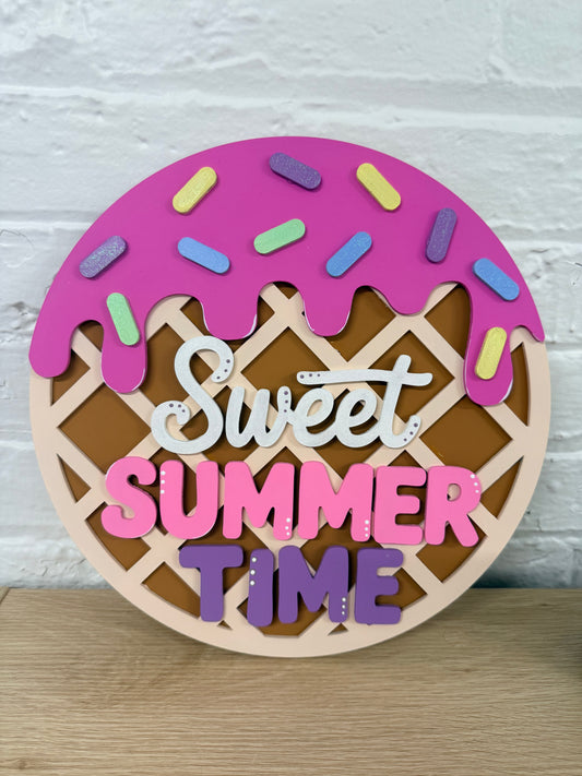 Sweet Summer Time Ice cream Round Sign | Creative Table Project