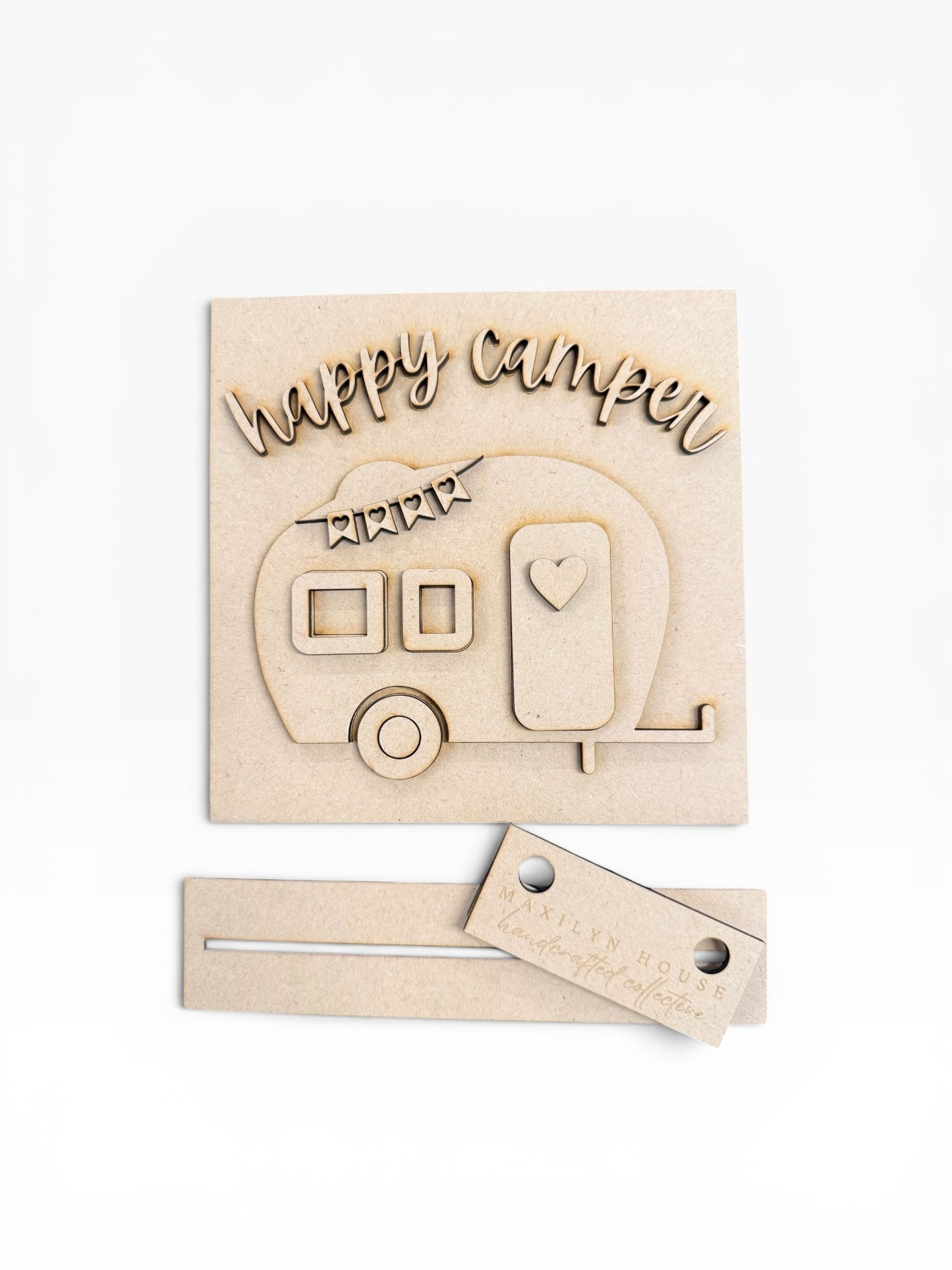 Layered Happy Camper Heart Mini Sign Creative Kit