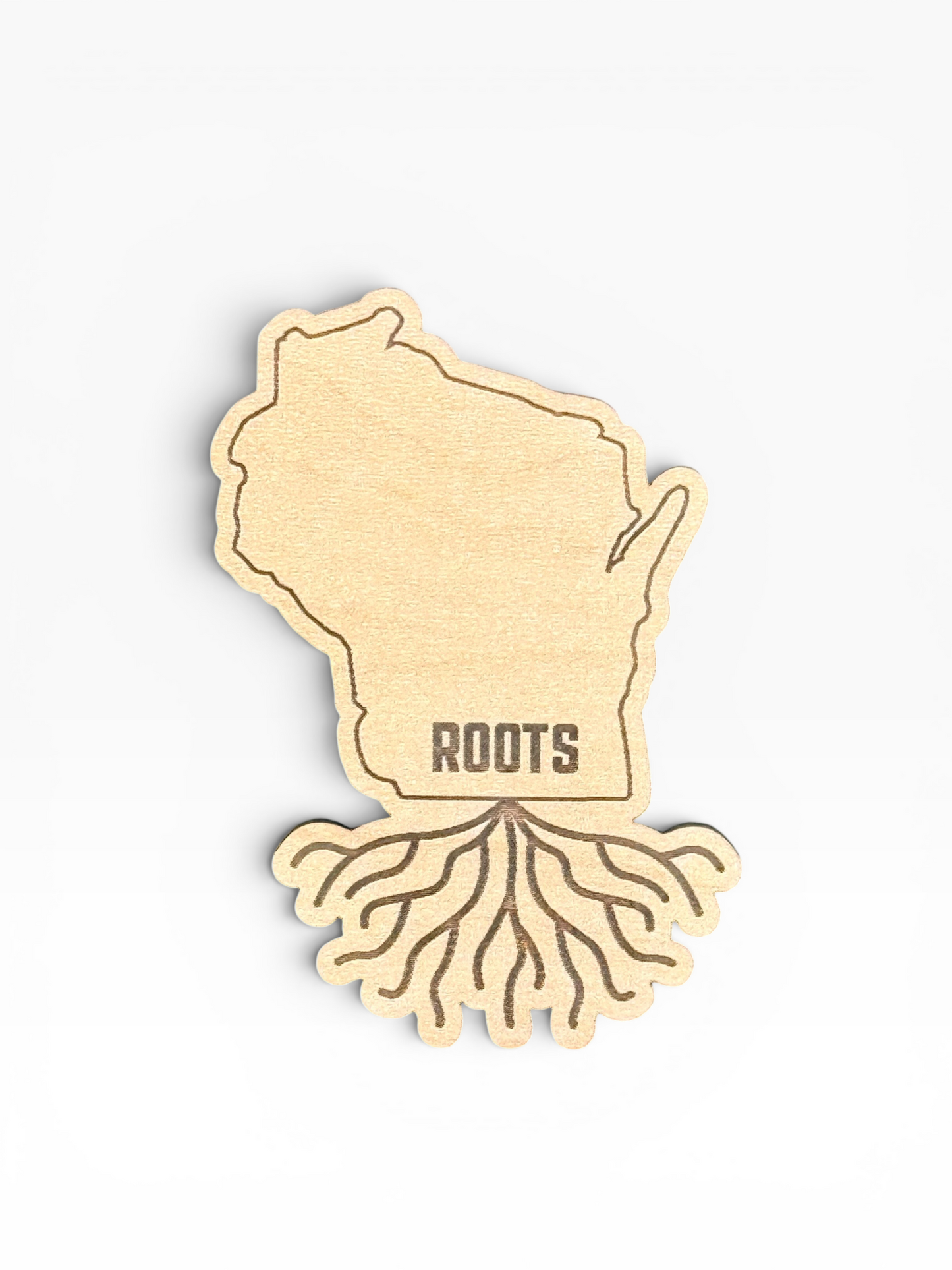 Wisconsin Roots Wooden Magnet