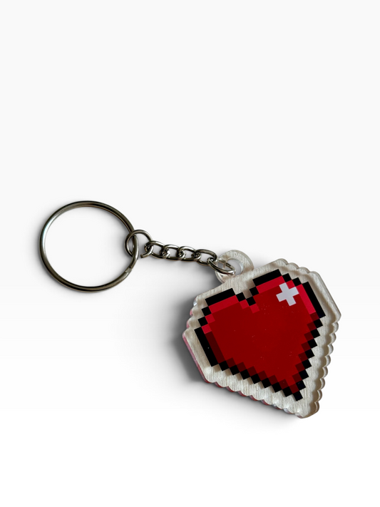 8-Bit Heart Health Acrylic Keychain