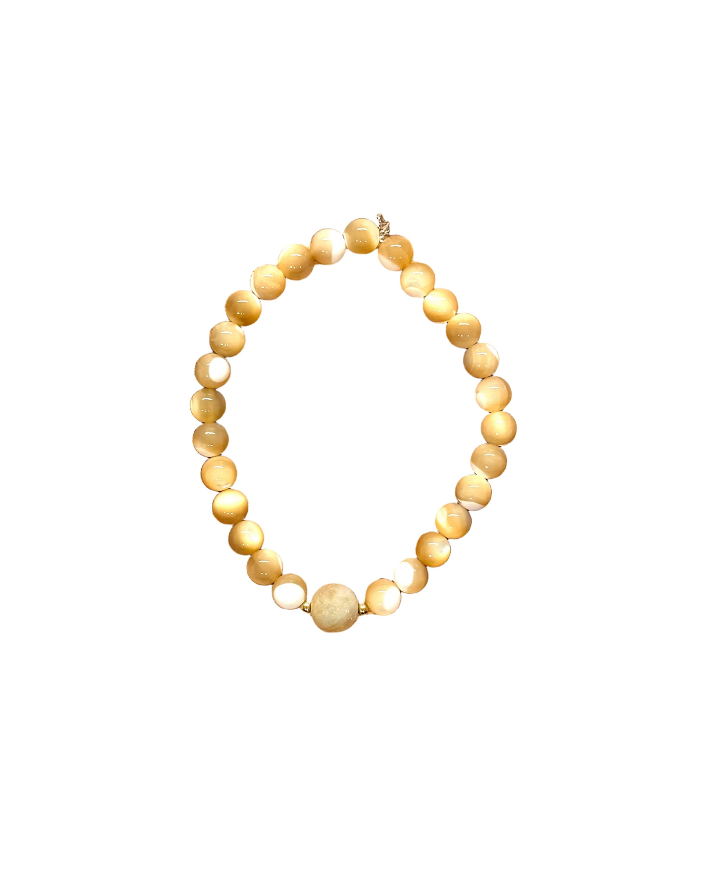 022 - Cream and White Beaded Bracelet