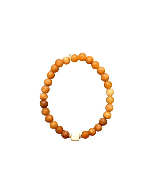 022 - Orange Beaded Bracelet