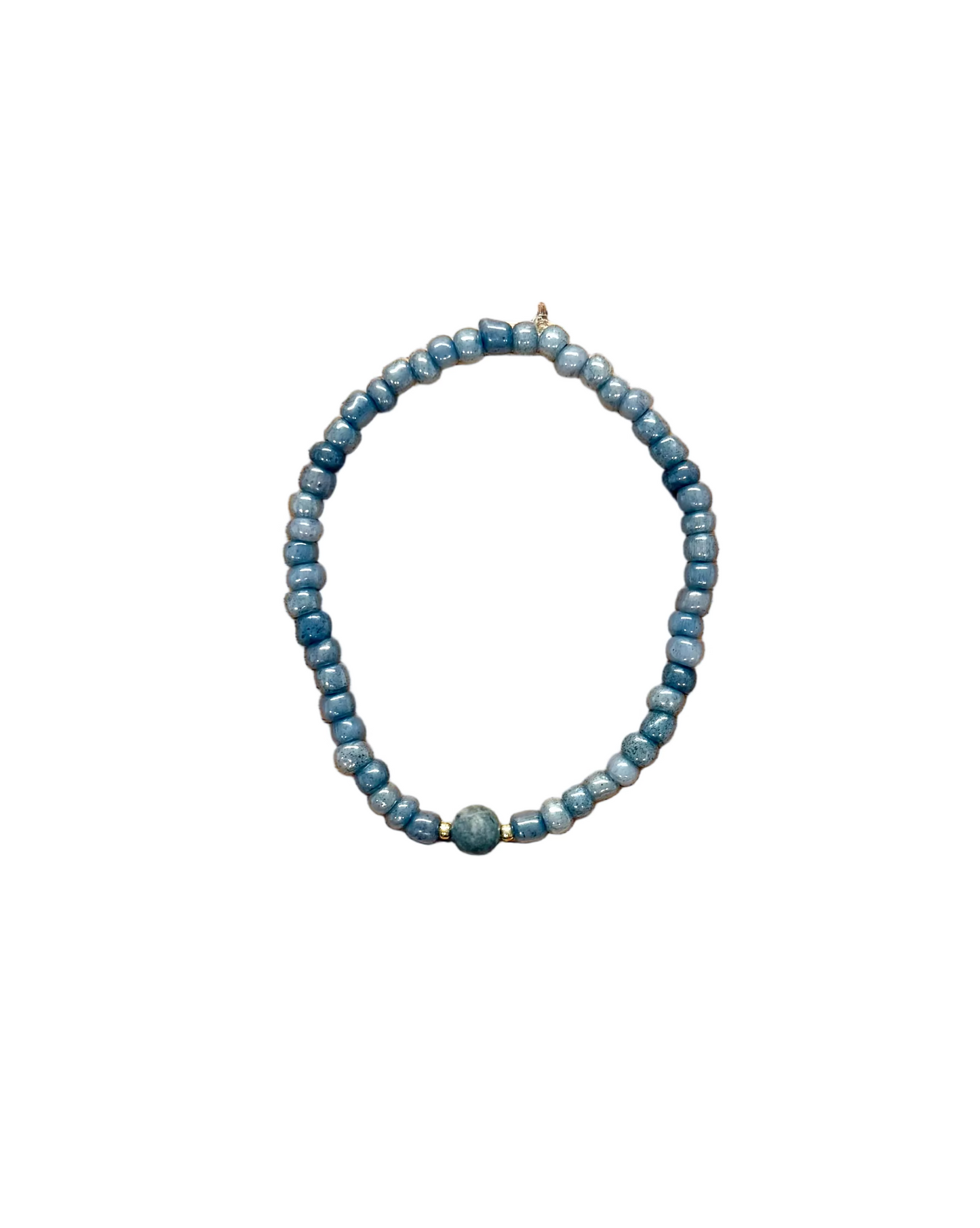 022 - Metallic Gray Translucent Seed Bead Bracelet