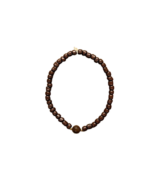 022 - Brown Seed Bead Bracelet