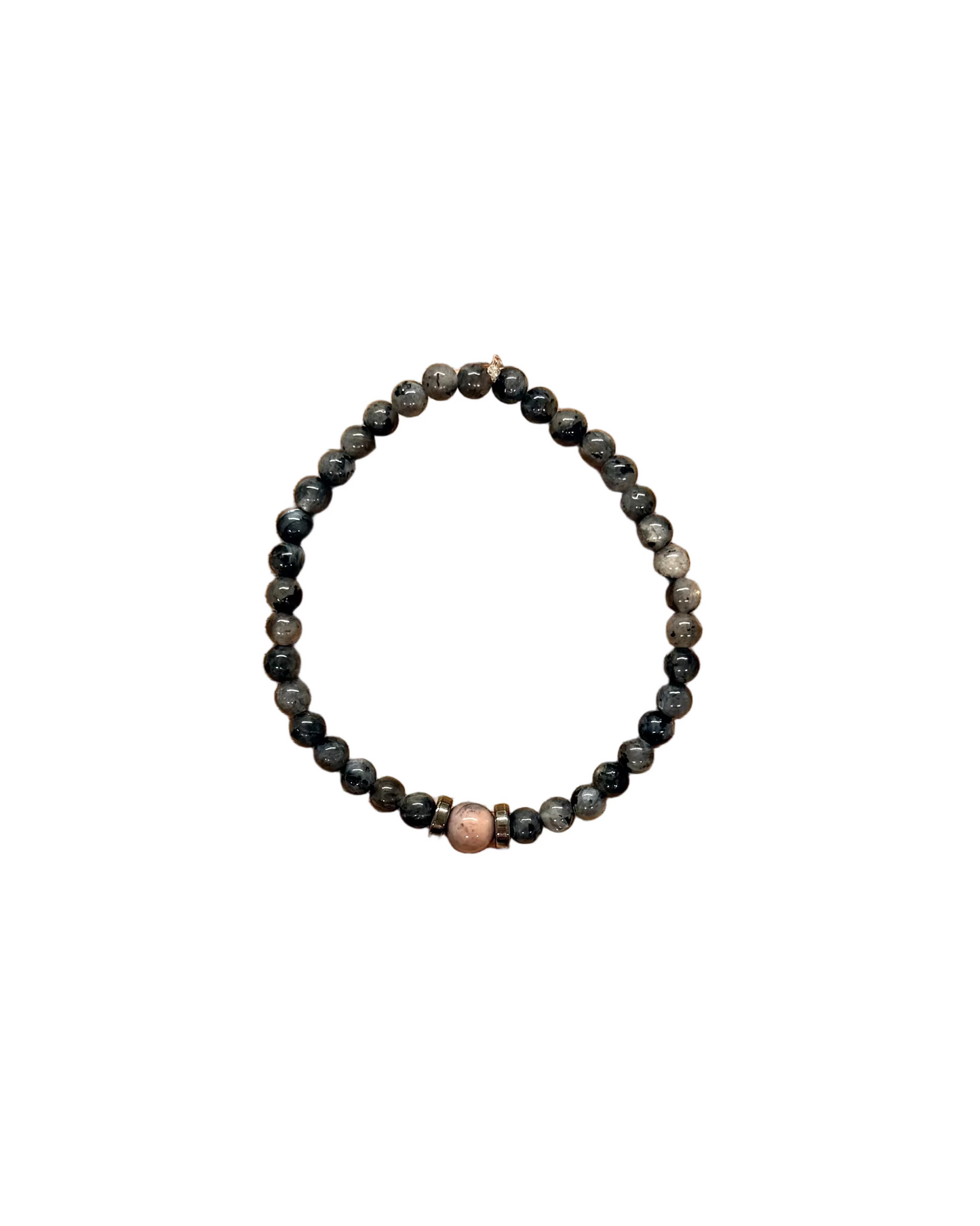 022 - Gray Marbled Stone Bead Bracelet